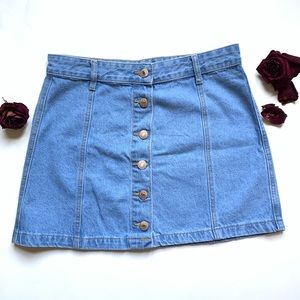 Blue jean mini skirt